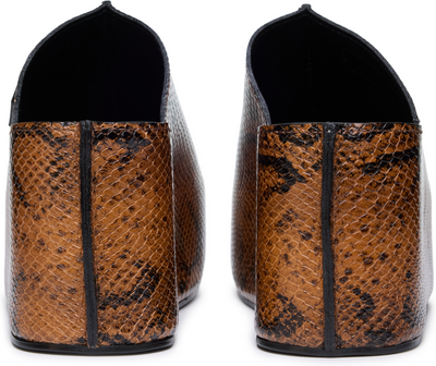 Coperni Snake Print Branded Clog Wedge Heels