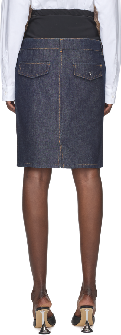 Coperni Faux Fur Hybrid Denim Midi Skirt