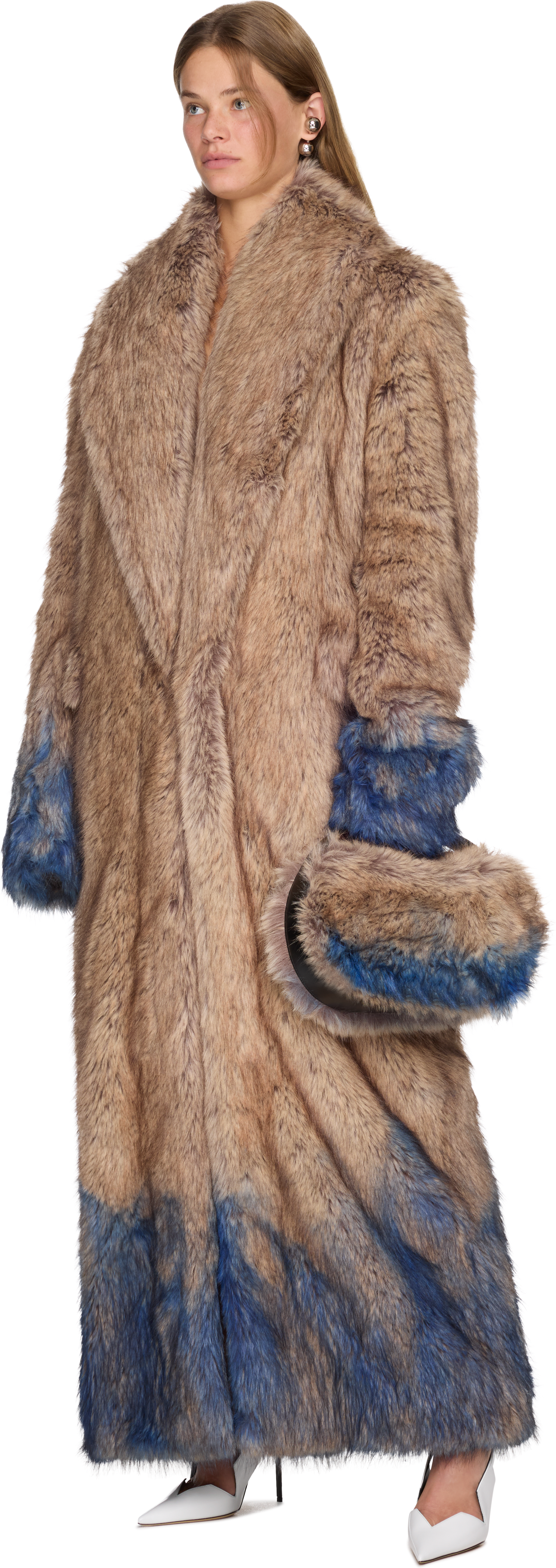 Coperni Spray Faux Fur Long Coat