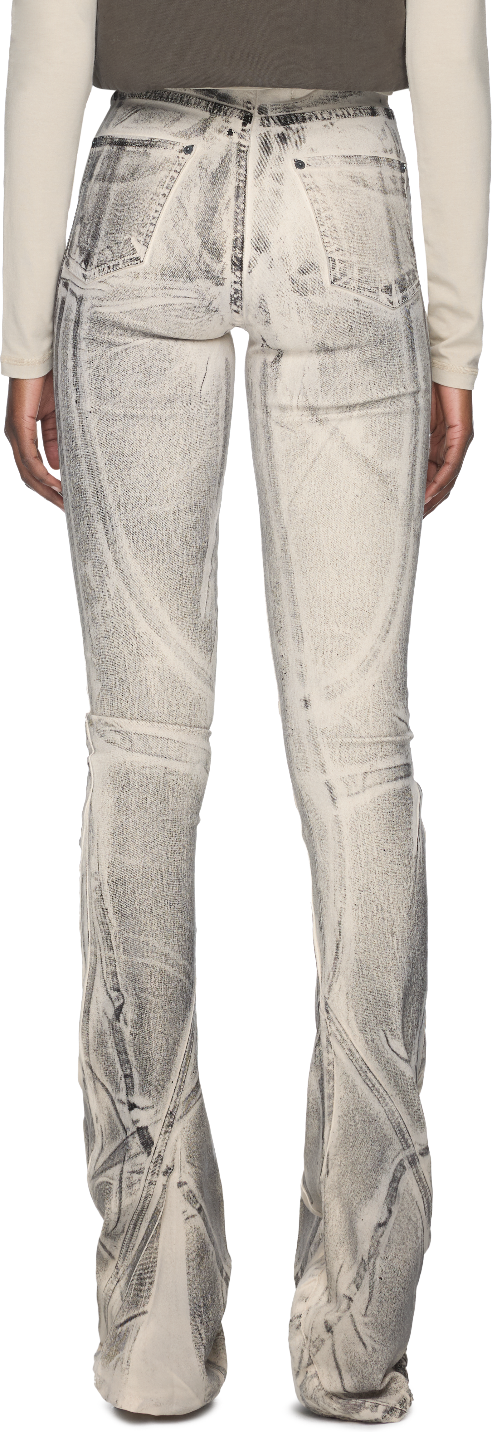 Ottolinger Raw-Edge Drape Denim Pants