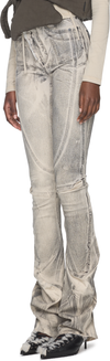 Ottolinger Raw-Edge Drape Denim Pants