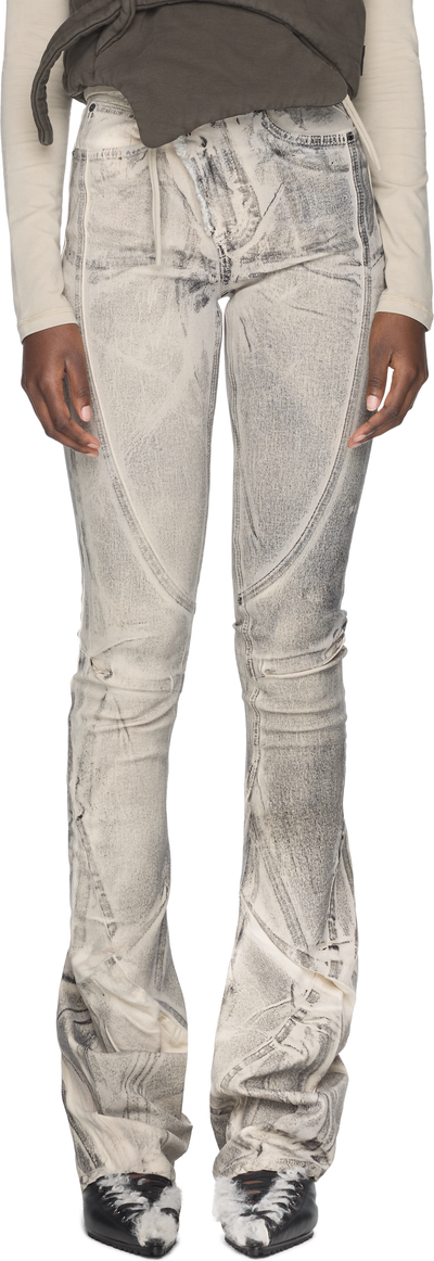 Ottolinger Raw-Edge Drape Denim Pants