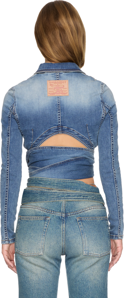 Y/Project Wrap Fitted Denim Jacket