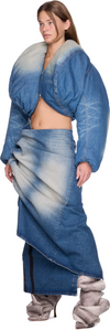Y/Project Cropped Puffer Denim Jacket