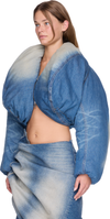 Y/Project Cropped Puffer Denim Jacket