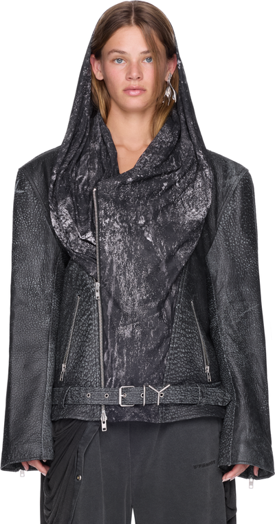 Y/Project Draped Hood Biker Jacket