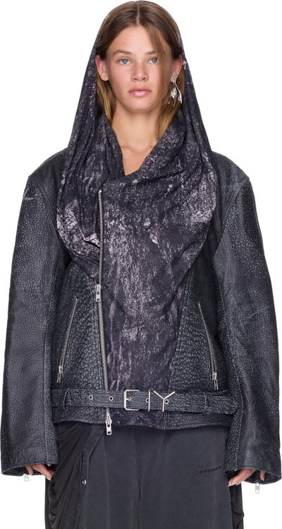 Y/Project Draped Hood Biker Jacket