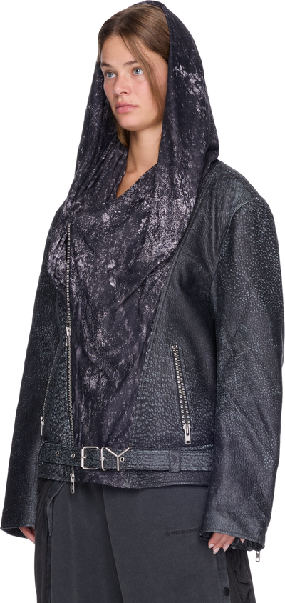 Y/Project Draped Hood Biker Jacket