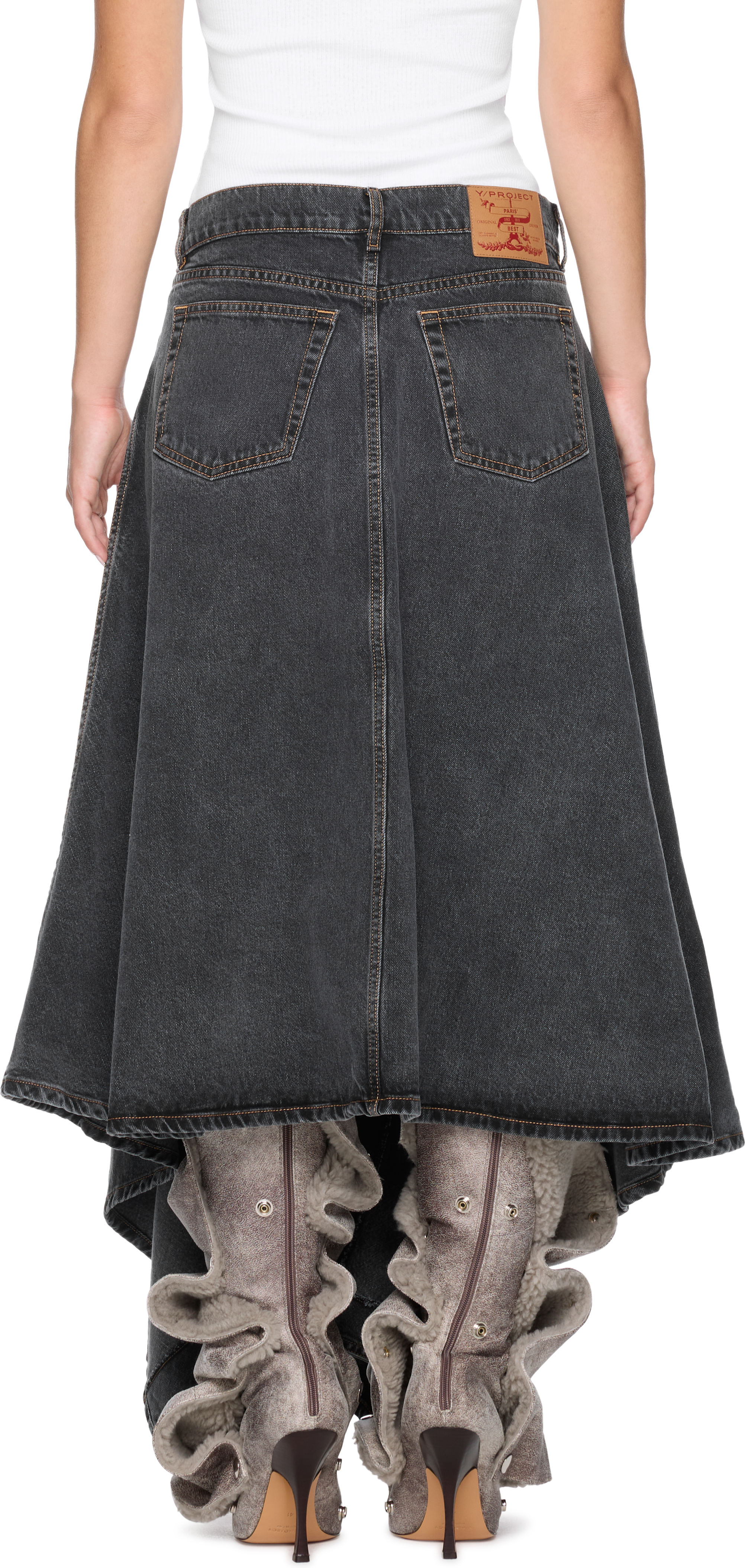 Y/Project Evergreen Cut-Out Denim Skirt