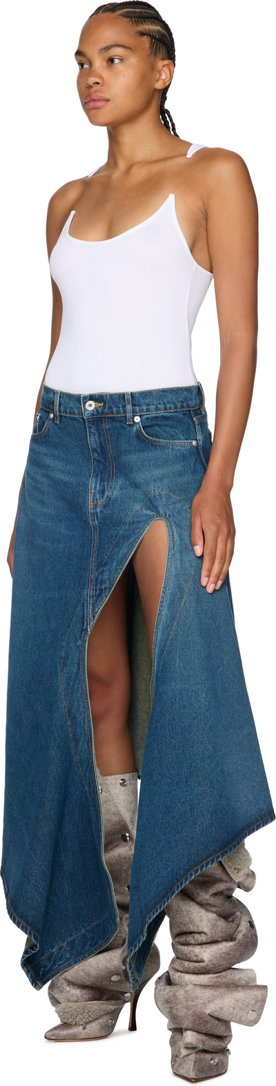 Y/Project Evergreen Cut-Out Denim Skirt