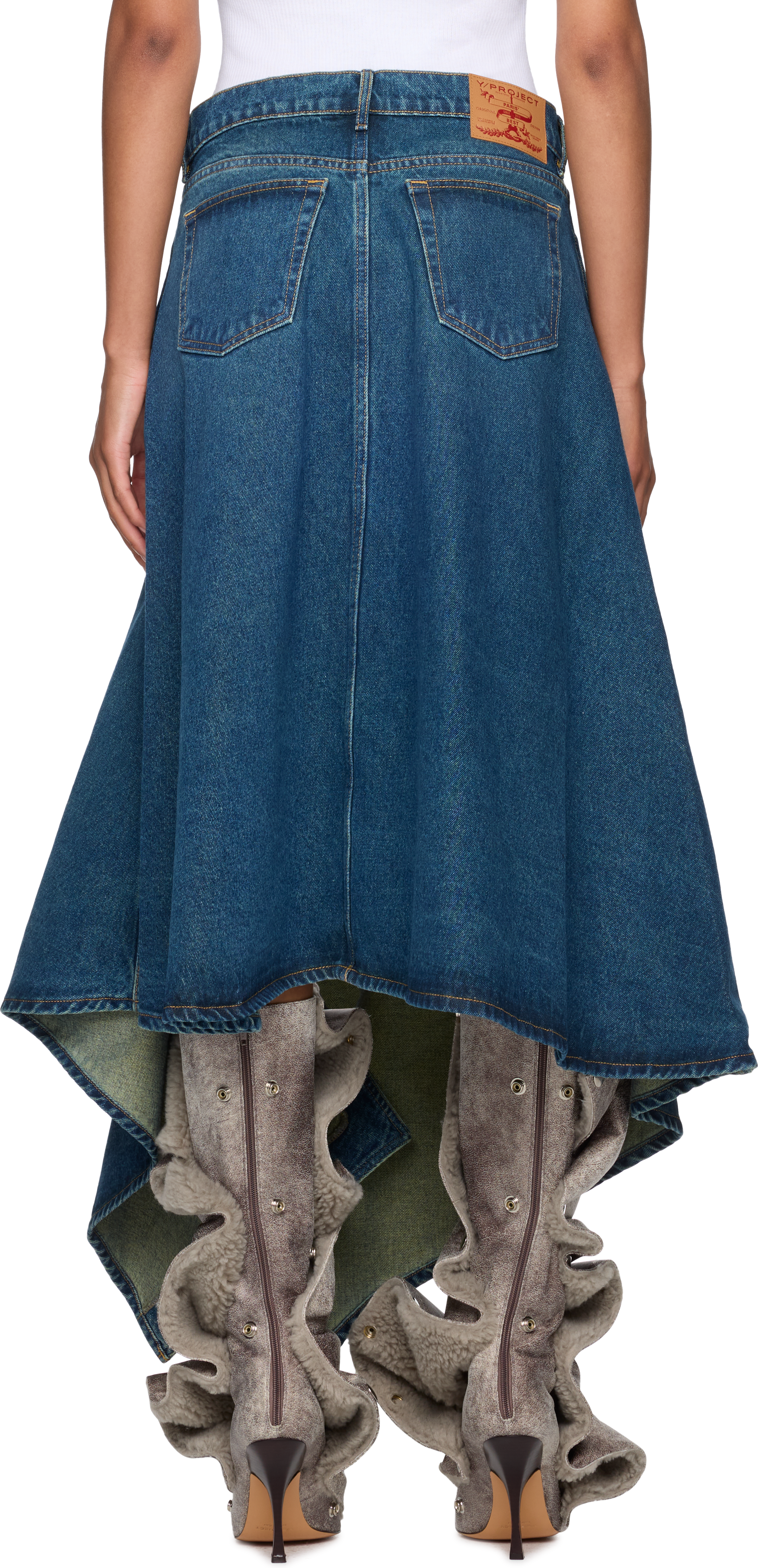 Y/Project Evergreen Cut-Out Denim Skirt
