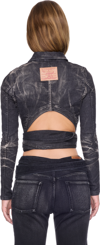 Y/Project Wrap Fitted Denim Jacket