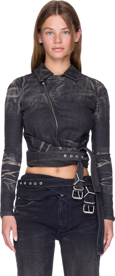 Y/Project Wrap Fitted Denim Jacket