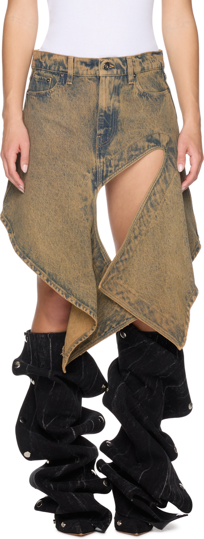 Y/Project Cut Out Denim Mini Skirt