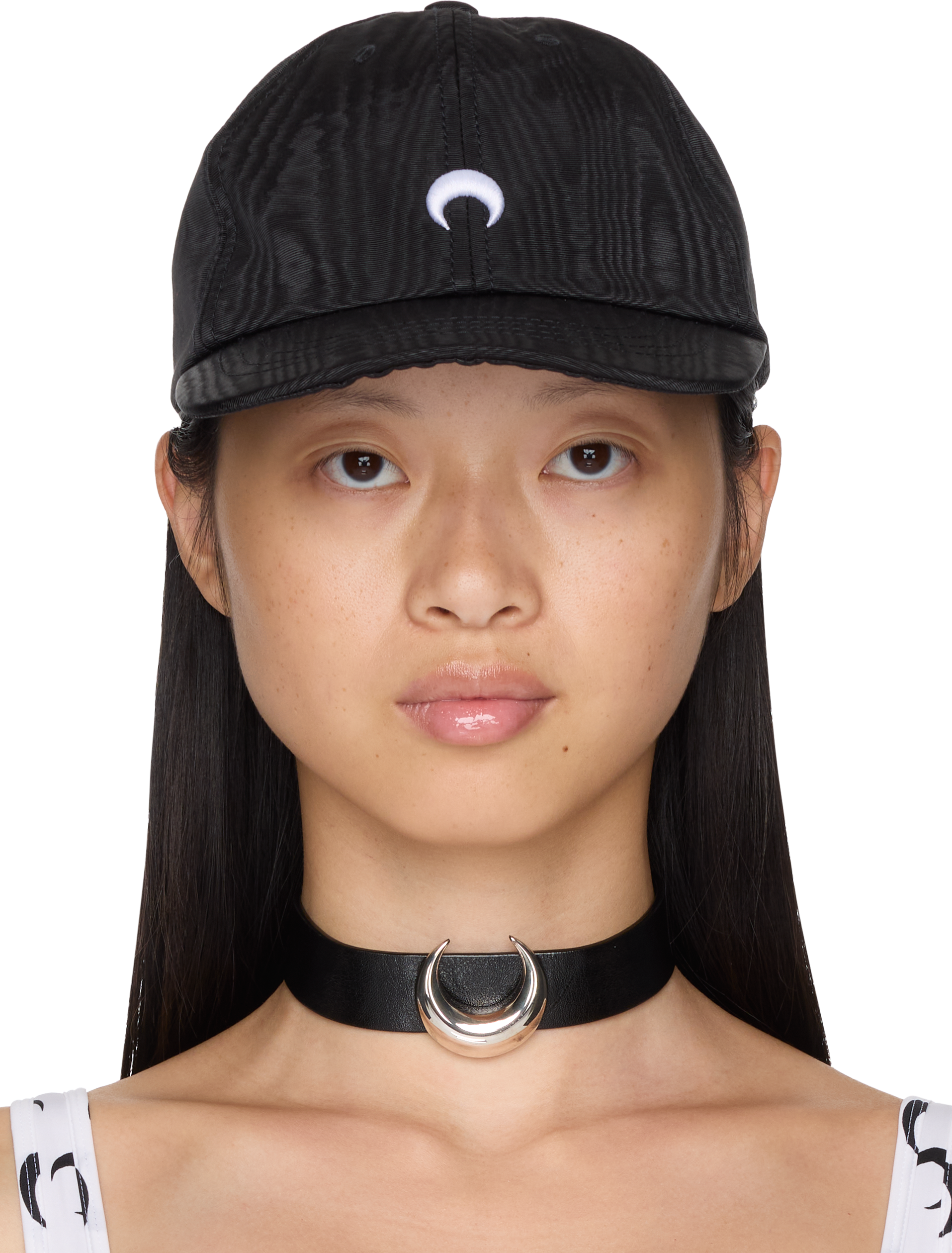 Marine Serre Recycled Pewter Moon Charm Choker