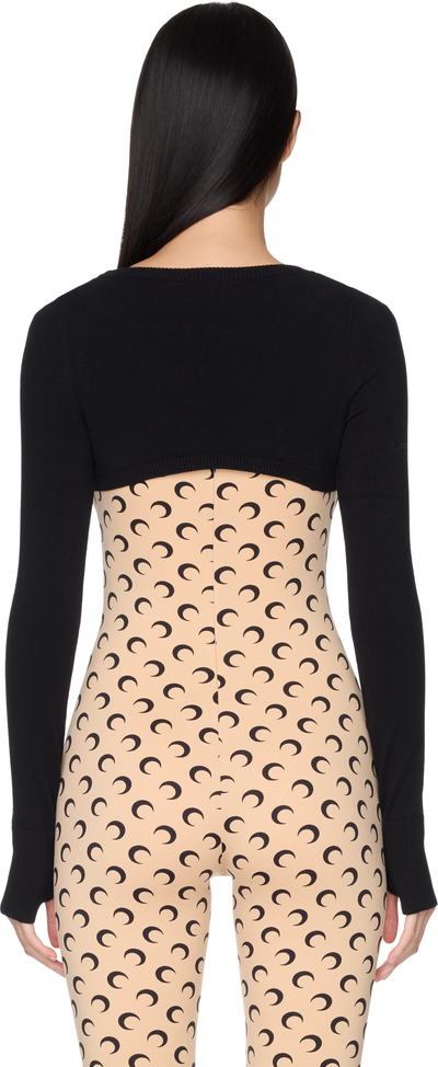 Marine Serre Moon Logo Knit Ultra Cropped Sweater Top