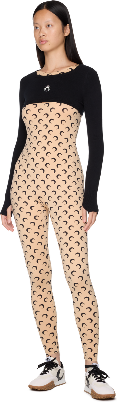 Marine Serre Moon Logo Knit Ultra Cropped Sweater Top