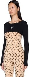 Marine Serre Moon Logo Knit Ultra Cropped Sweater Top