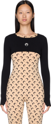 Marine Serre Moon Logo Knit Ultra Cropped Sweater Top