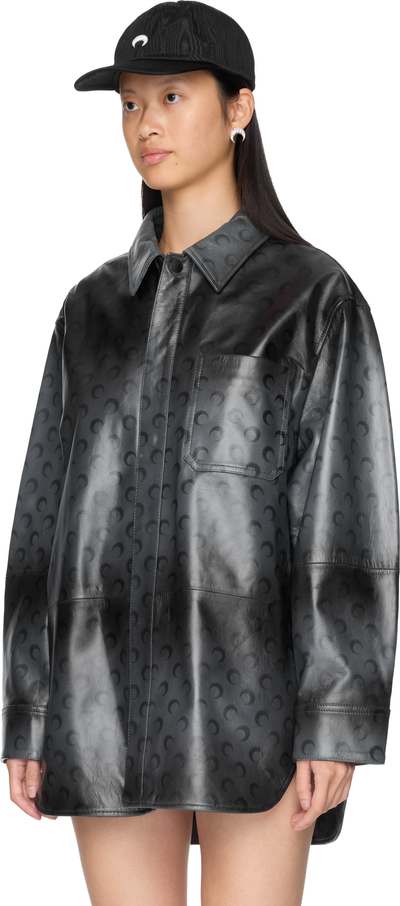 Marine Serre Moon Airbrushed Leather Shirt