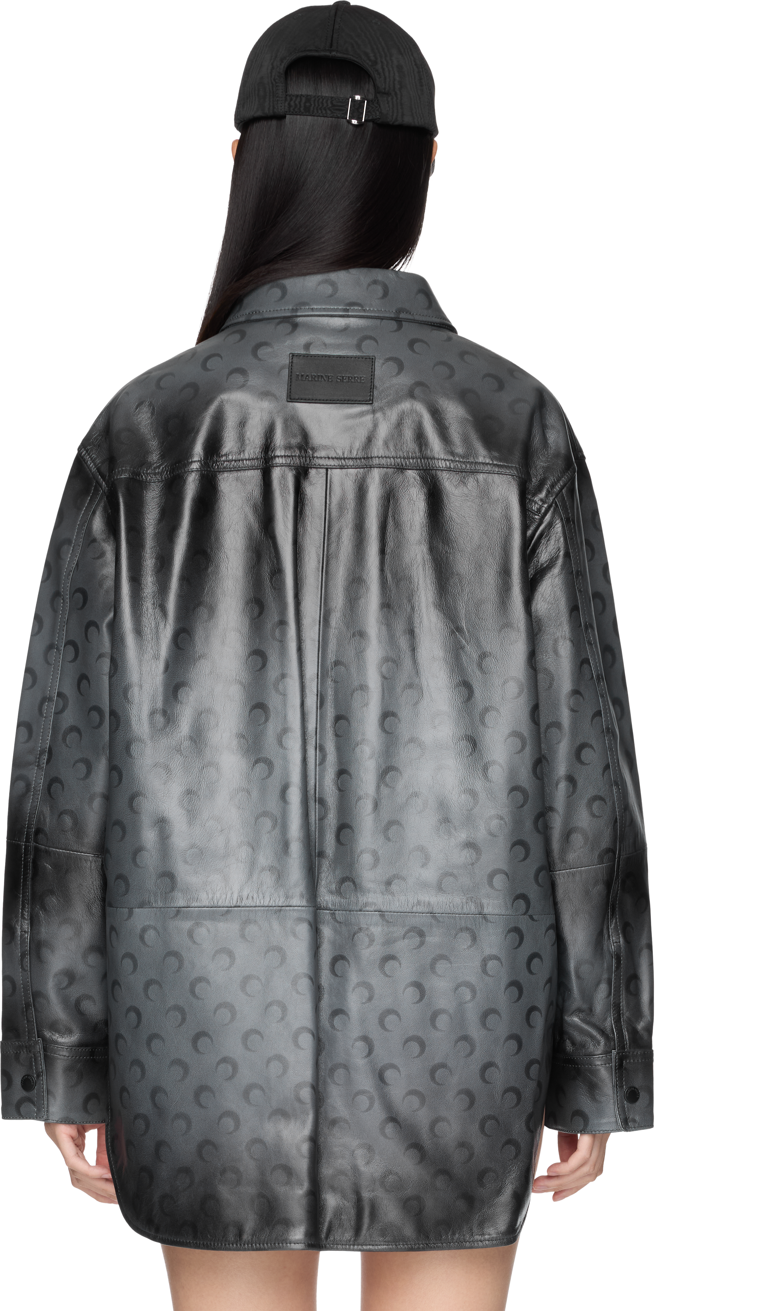 Marine Serre Moon Airbrushed Leather Shirt