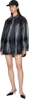 Marine Serre Moon Airbrushed Leather Shirt