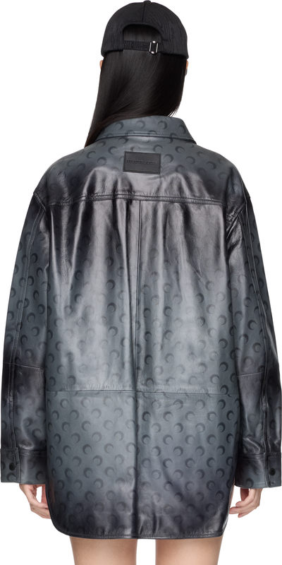 Marine Serre Moon Airbrushed Leather Shirt