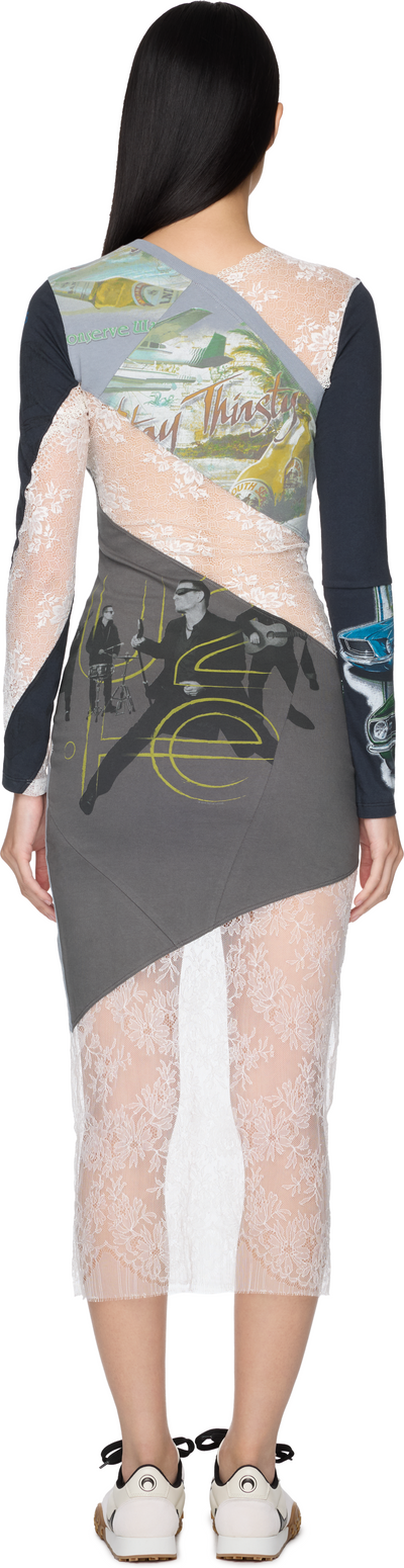 Marine Serre Upcycled T-Shirts And Lace T-Shirt Dress