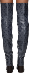 Marine Serre Moon Airbrushed Leather MS Block Thigh Boots