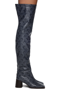 Picture of Moon Airbrushed Leather MS Block Thigh Boots