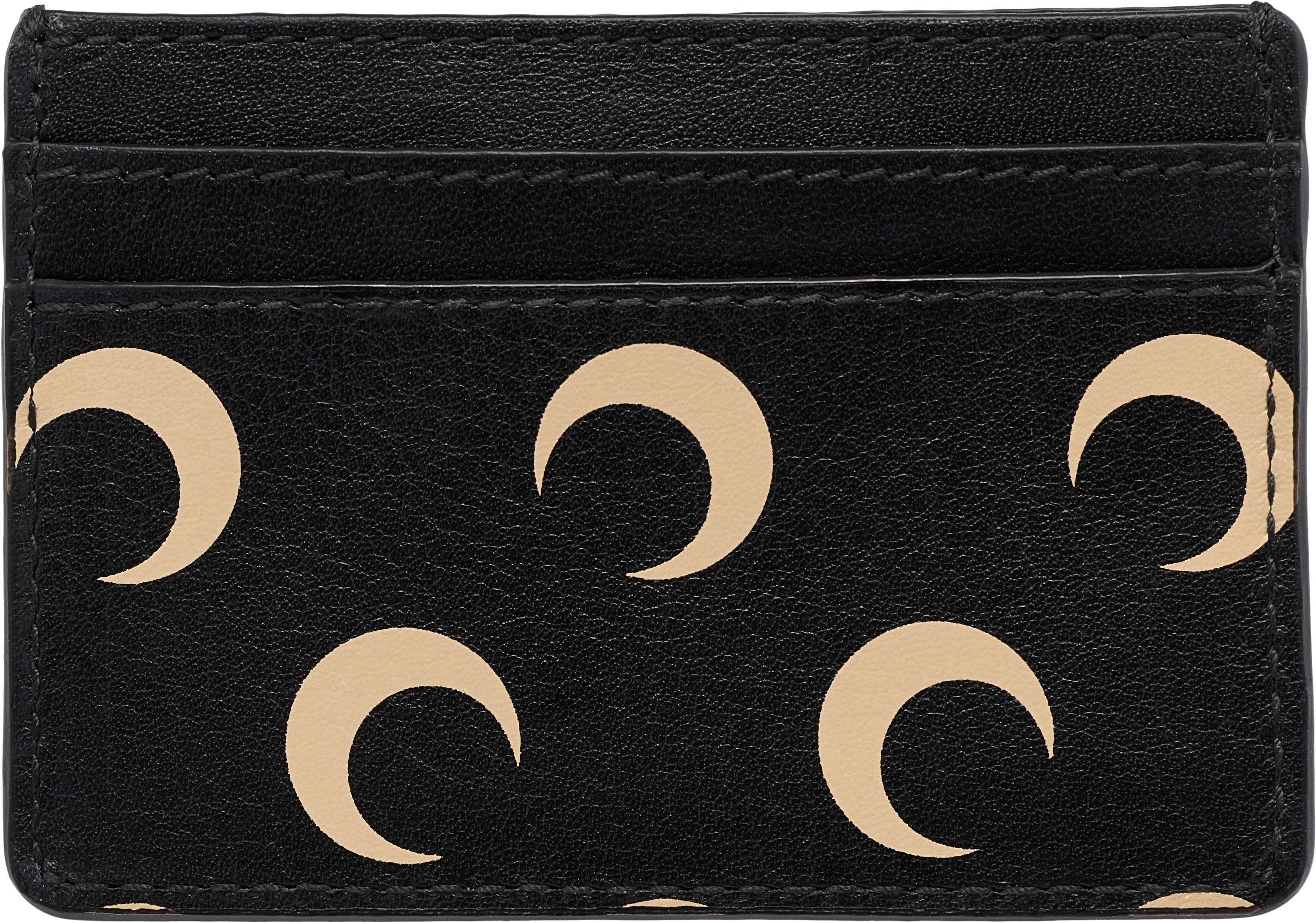 Marine Serre Moon Screen Print Leather Card Holder