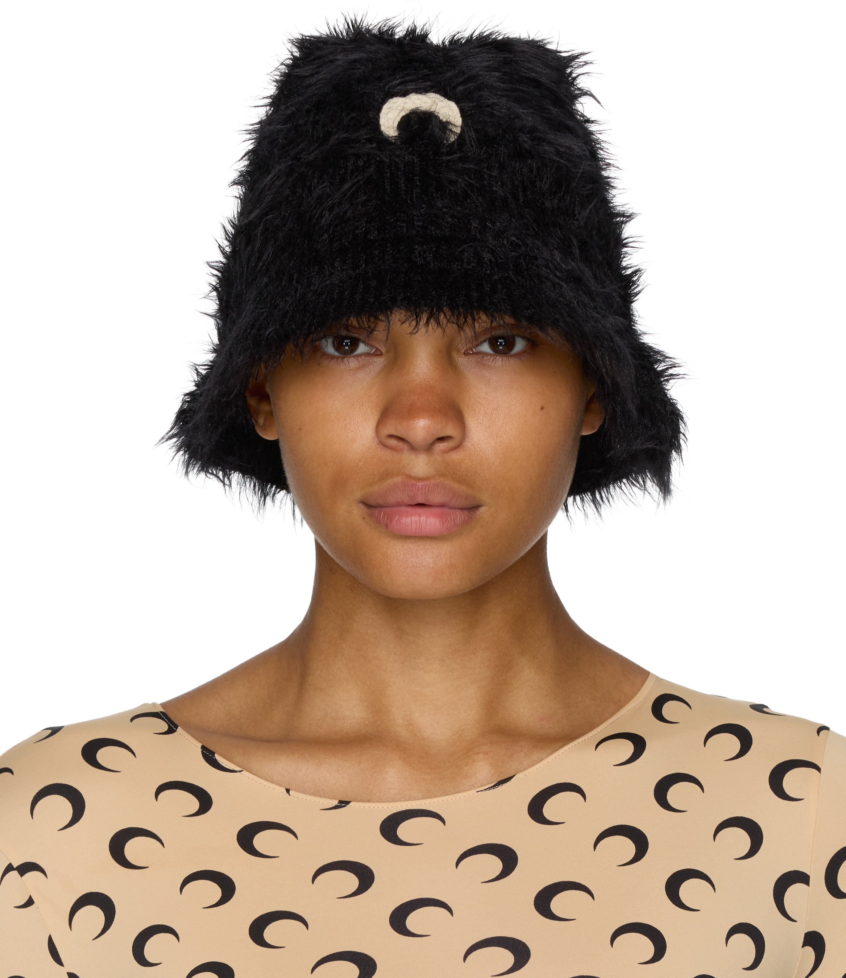 Marine Serre Wild Puffy Knit Bucket Hat