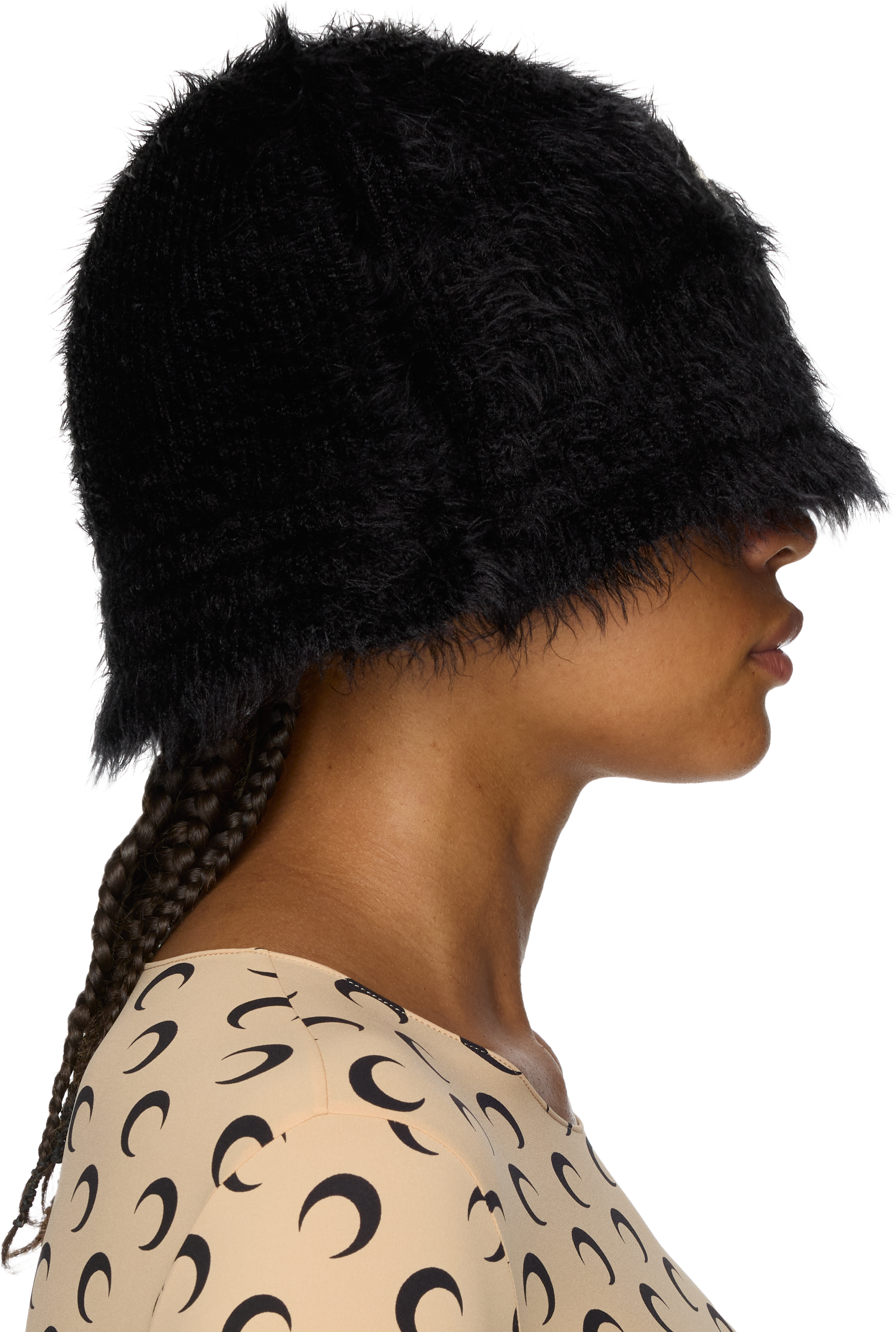 Marine Serre Wild Puffy Knit Bucket Hat