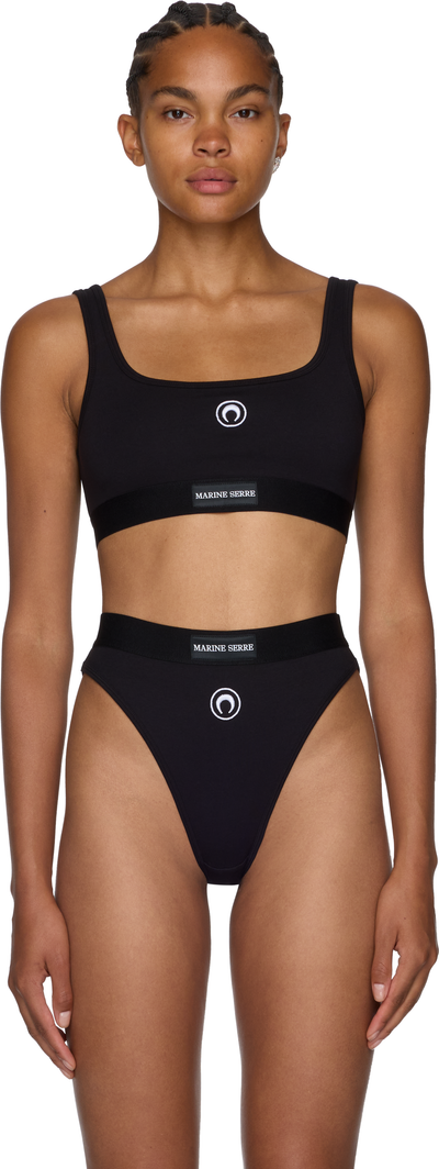 Marine Serre Moon Logo Stretched Jersey Sport Bra