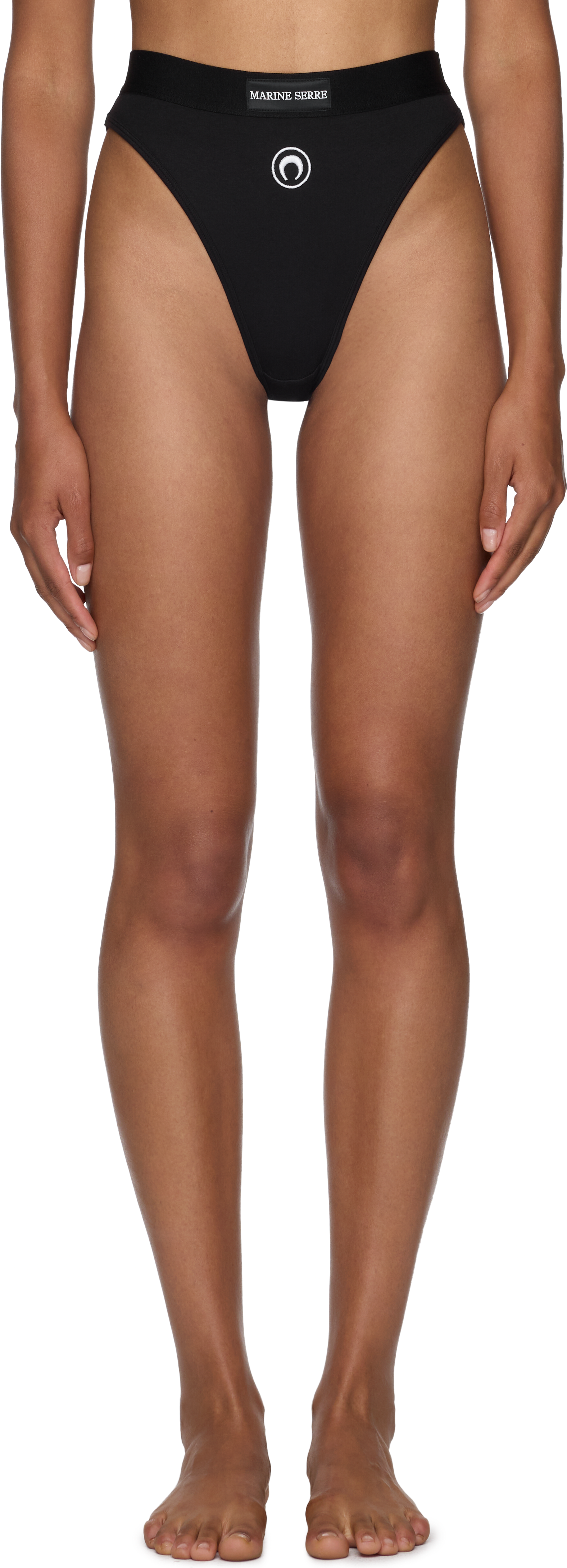 Marine Serre Moon Logo Stretched Jersey High-Waist Briefs