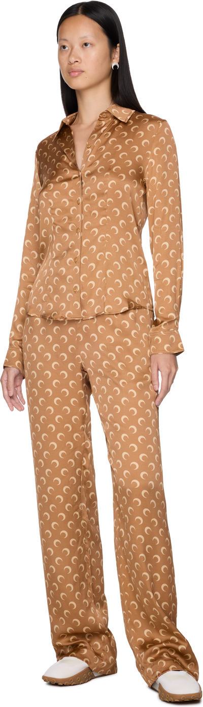 Marine Serre Moon Printed Flou Drawstring Trousers