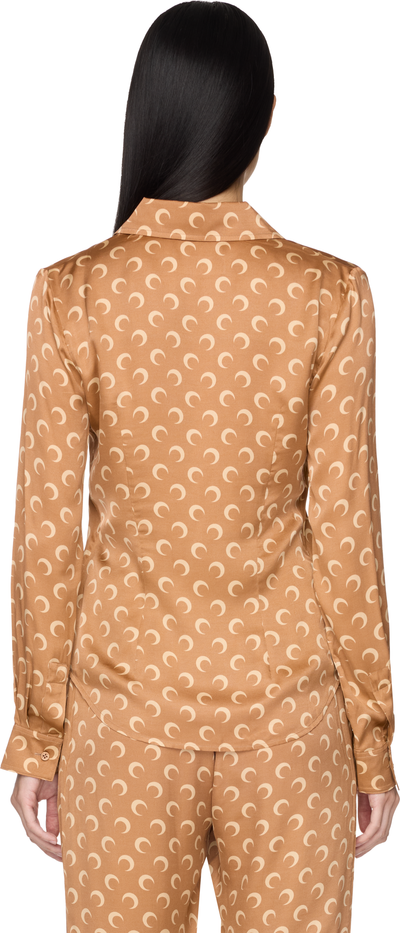 Marine Serre Moon Printed Flou Shirt Blouse Top