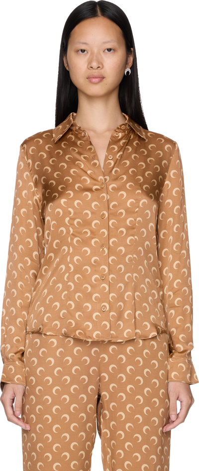 Marine Serre Moon Printed Flou Shirt Blouse Top