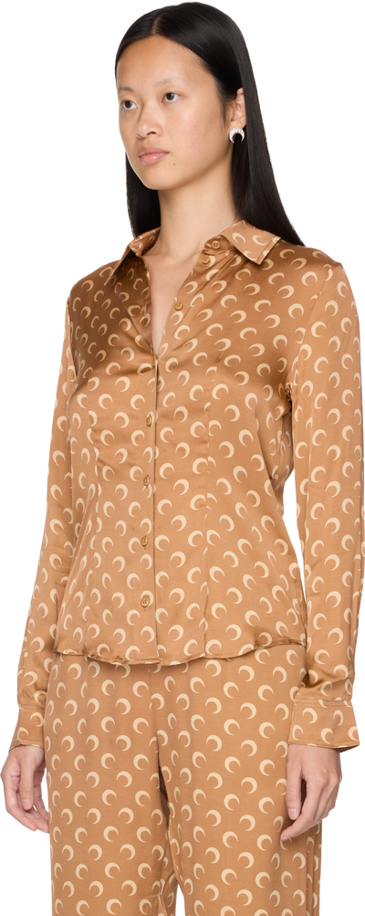 Marine Serre Moon Printed Flou Shirt Blouse Top