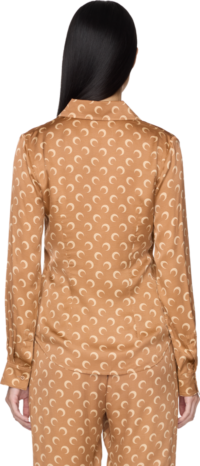 Marine Serre Moon Printed Flou Shirt Blouse Top