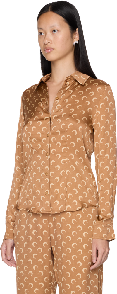 Marine Serre Moon Printed Flou Shirt Blouse Top
