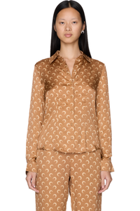 Picture of Moon Printed Flou Shirt Blouse Top