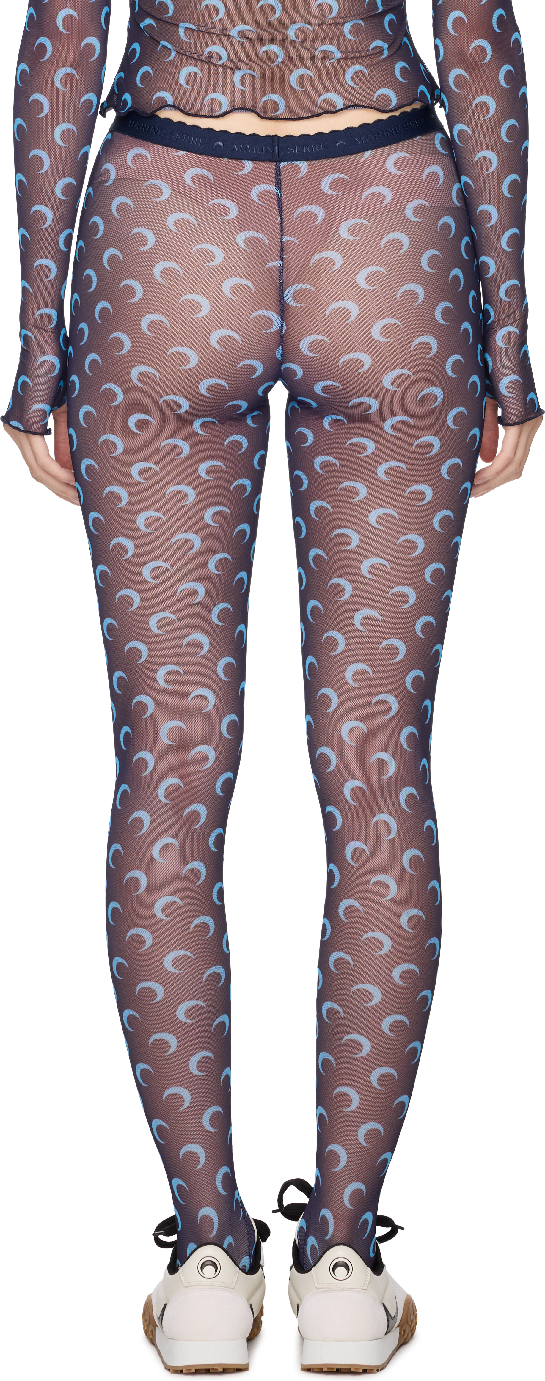 Marine Serre Moon Printed Mesh Tights