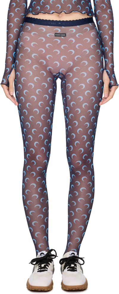 Marine Serre Moon Printed Mesh Tights