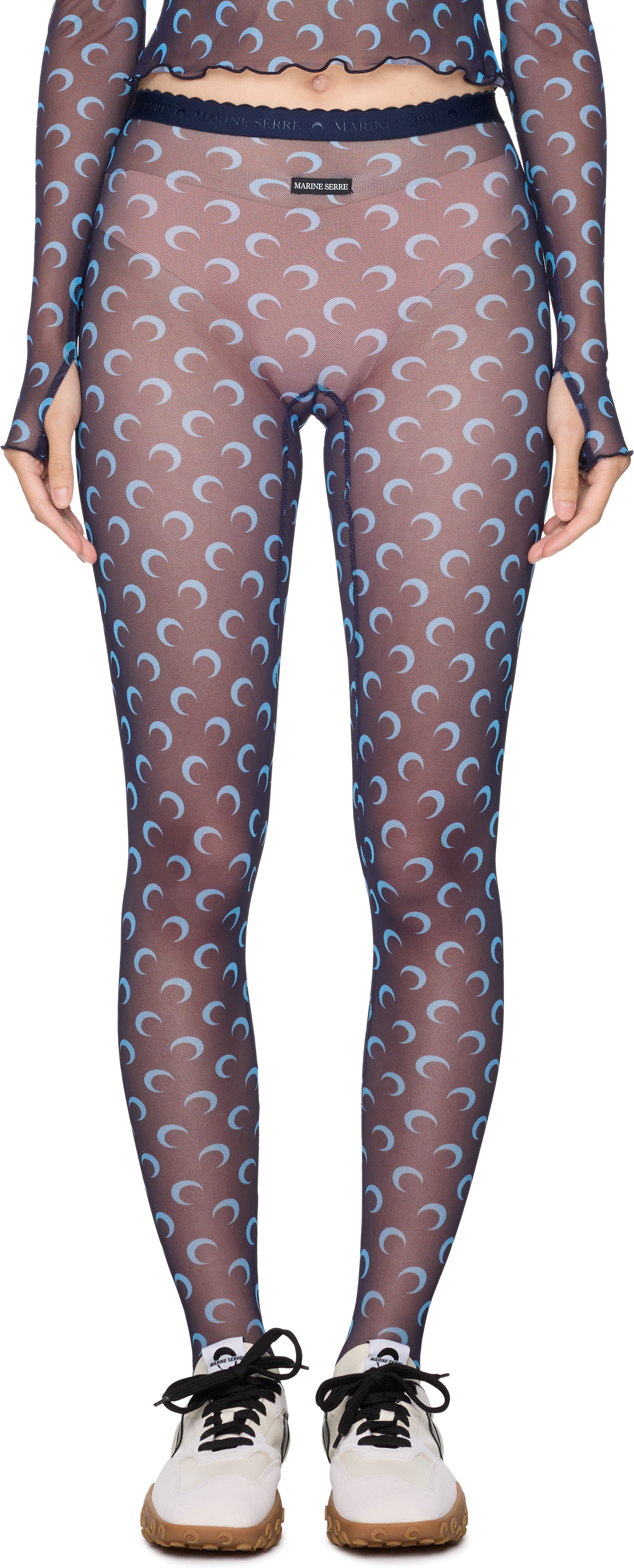 Marine Serre Moon Printed Mesh Tights