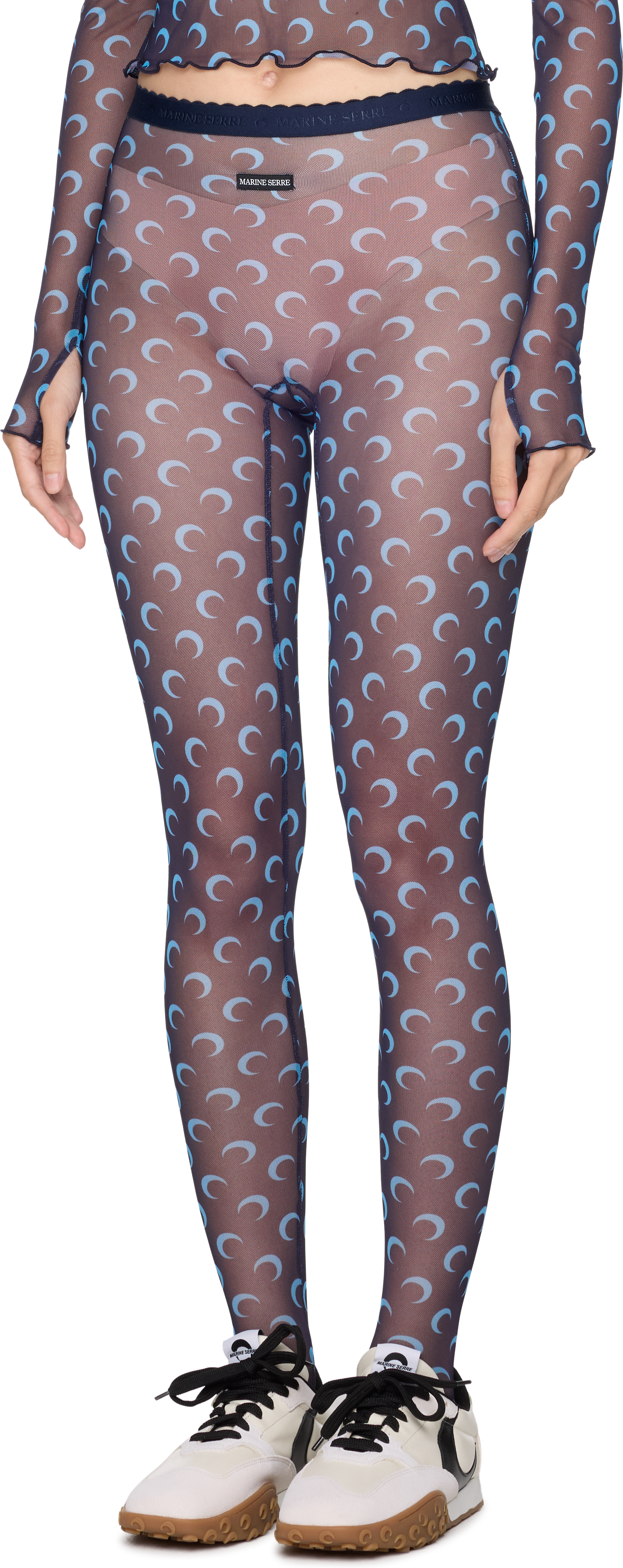 Marine Serre Moon Printed Mesh Tights