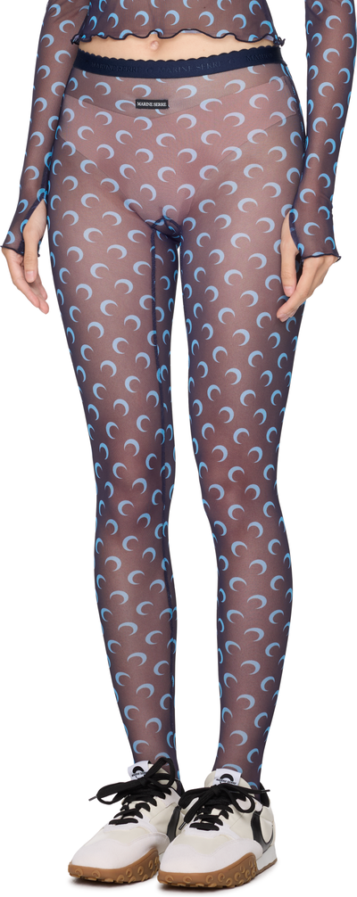 Marine Serre Moon Printed Mesh Tights