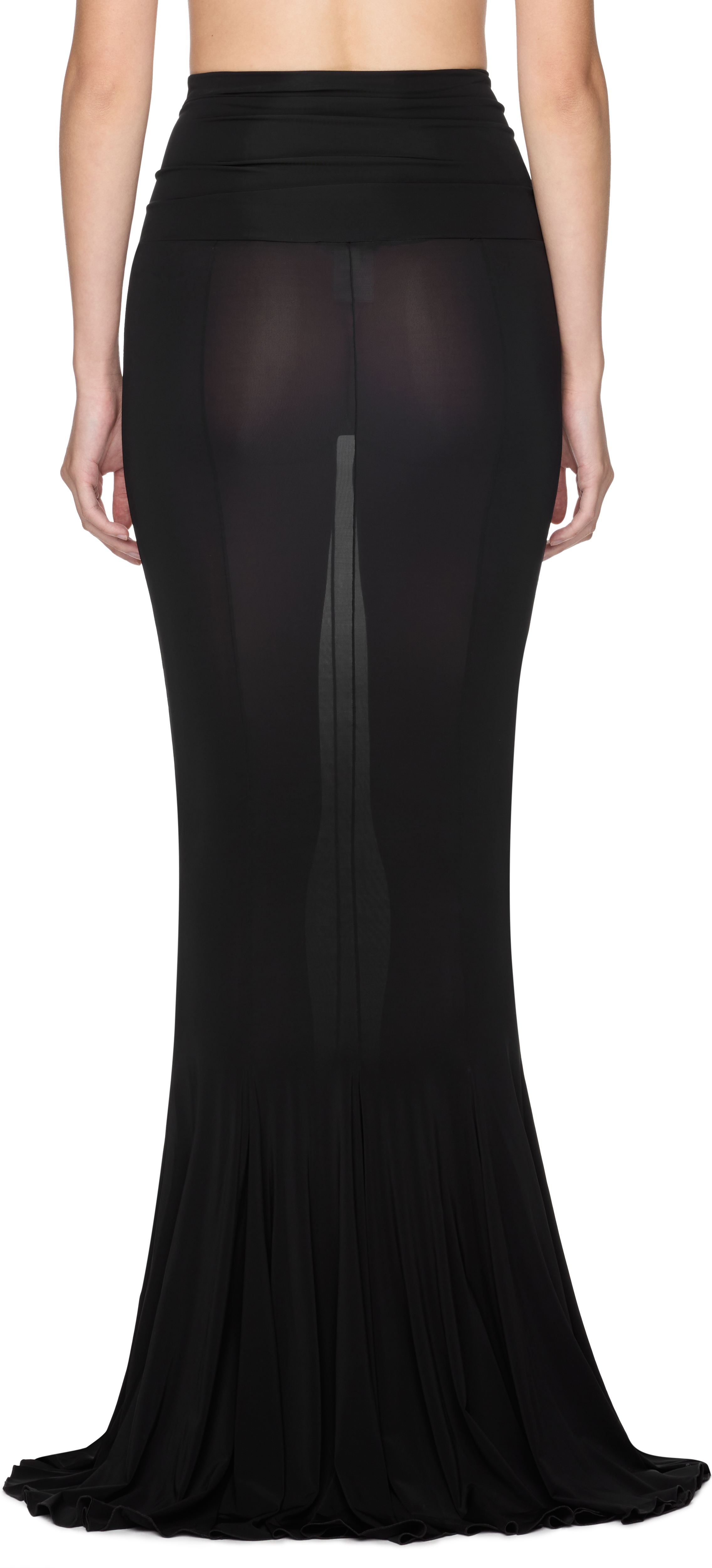 Nensi Dojaka V-Waist Flared Jersey Maxi Skirt