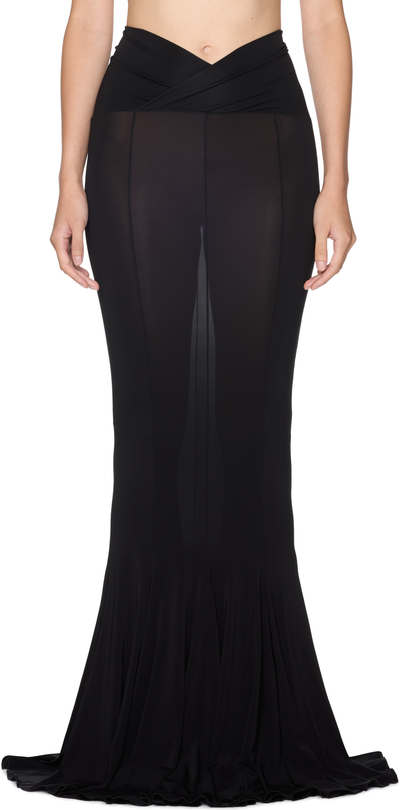 Nensi Dojaka V-Waist Flared Jersey Maxi Skirt
