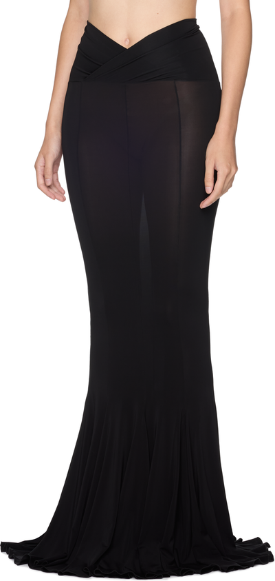 Nensi Dojaka V-Waist Flared Jersey Maxi Skirt
